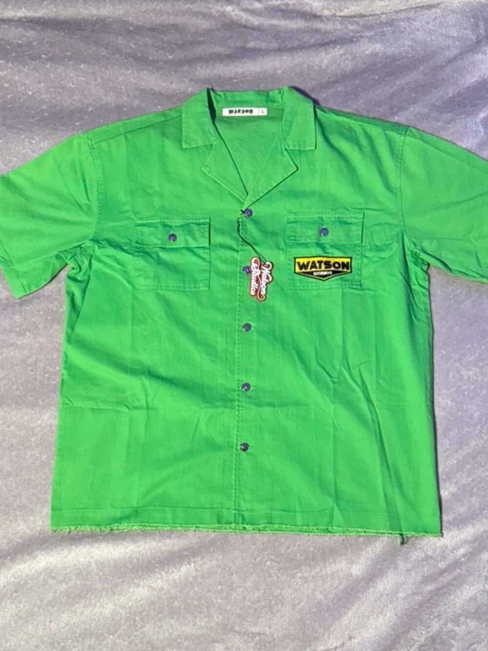 Watson Studios Green Alien Invasion Button Up Shirt NWT Size L